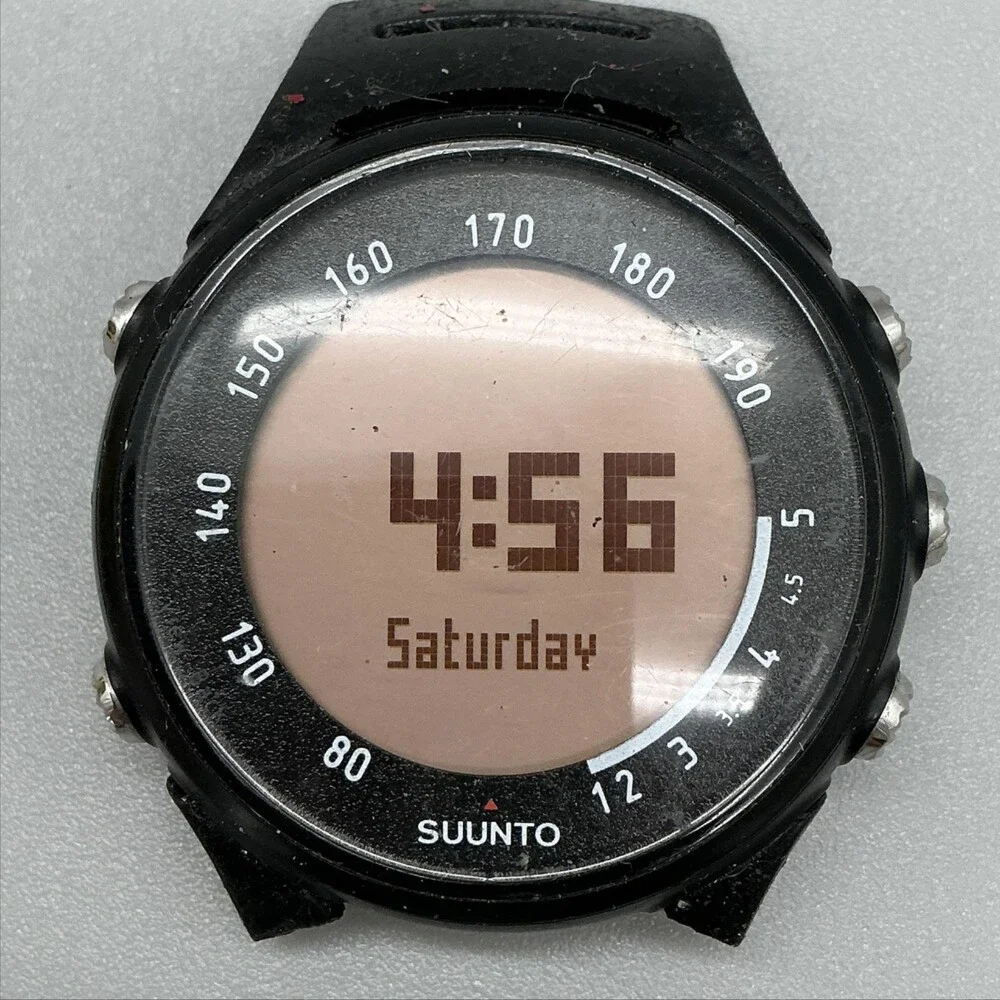 Suunto T3c Mens Watch 43mm Beige Digital Black Sport Running New Battery